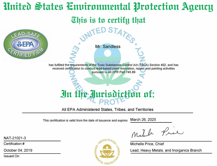 EPA Certificate